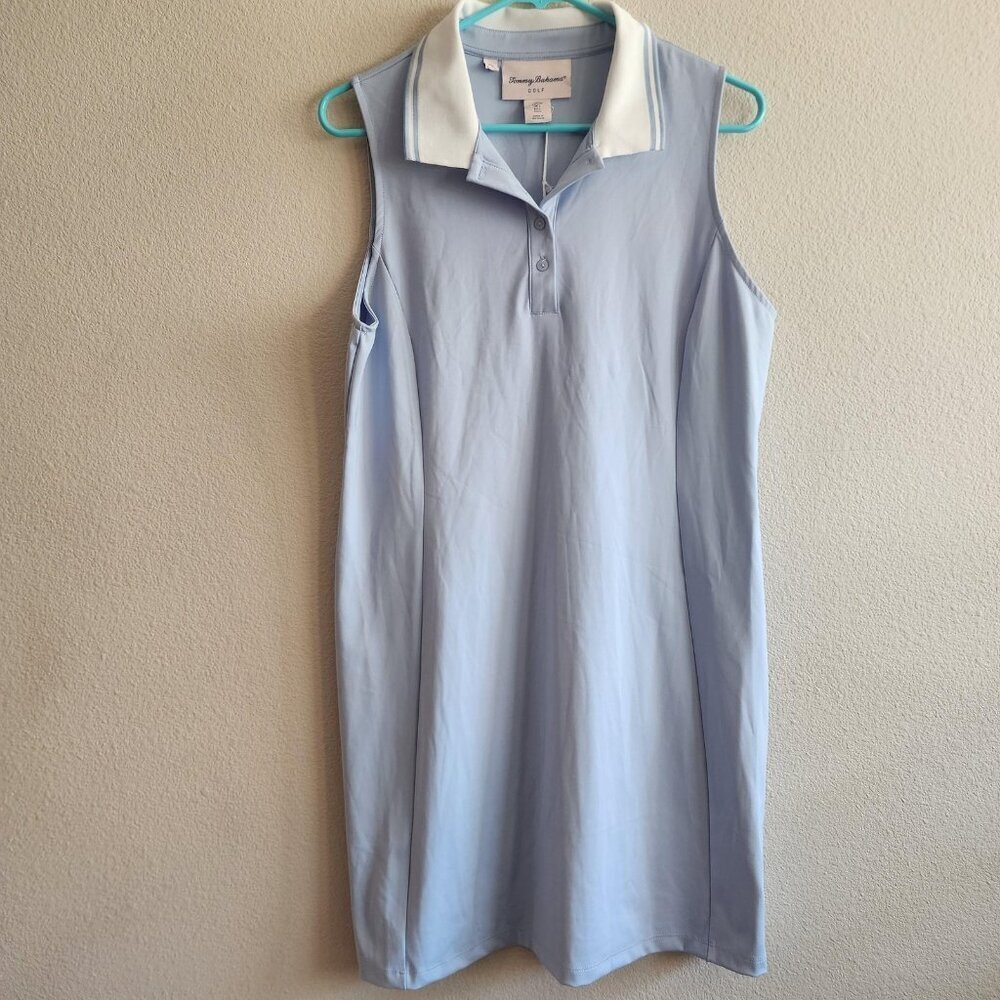 Tommy Bahama Golf Dress Womens Large Blue Sleeveless Polo UPF 50 Quick Dry